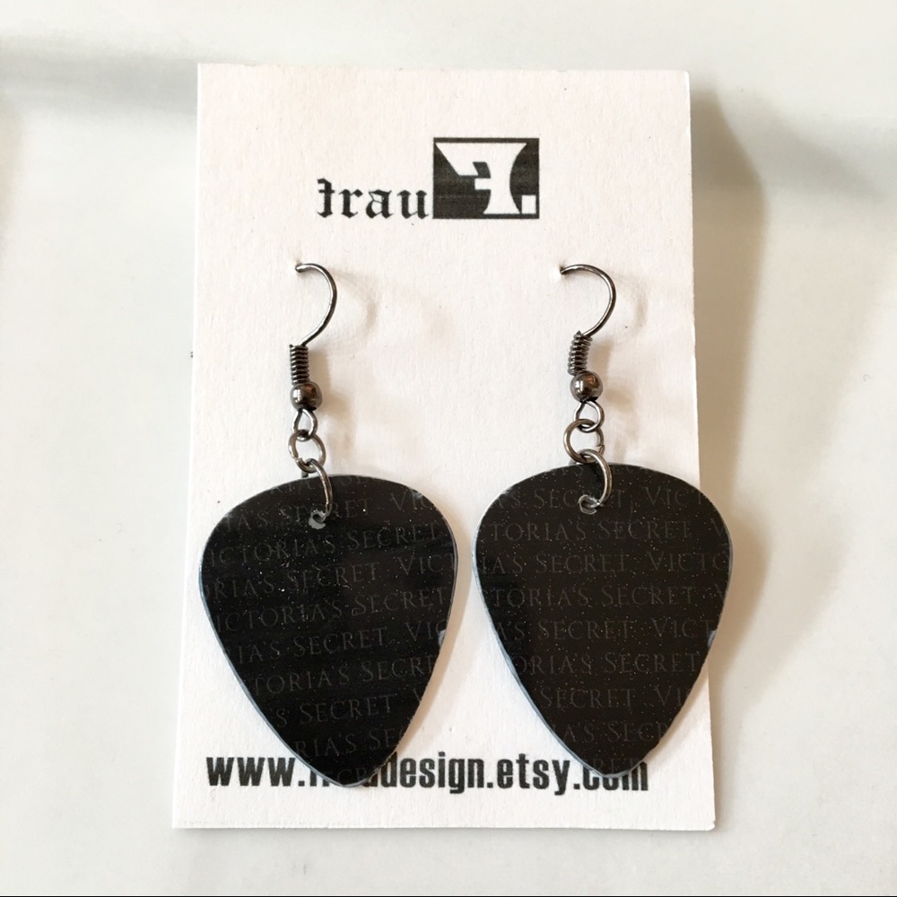 Upcycled Guitar Pick Earrings